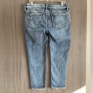 Y2K Silver Jeans - Elyse Slim Crop - Size 29 | 25